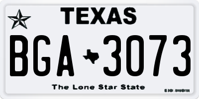 TX license plate BGA3073