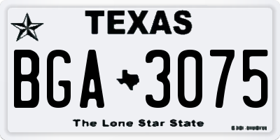 TX license plate BGA3075