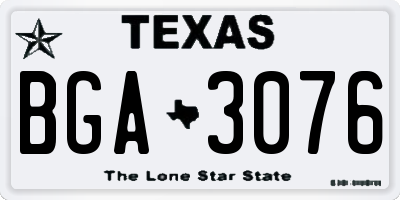 TX license plate BGA3076