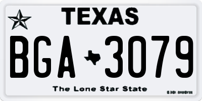 TX license plate BGA3079