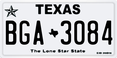 TX license plate BGA3084