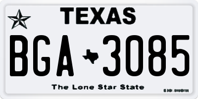 TX license plate BGA3085