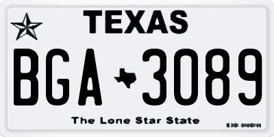 TX license plate BGA3089