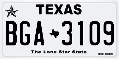 TX license plate BGA3109