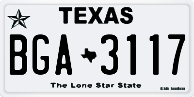 TX license plate BGA3117