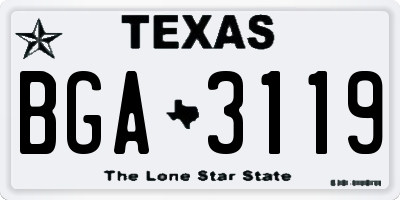 TX license plate BGA3119