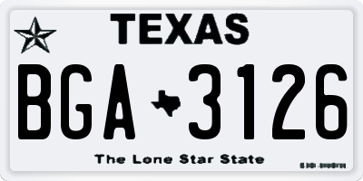 TX license plate BGA3126