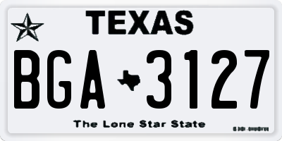 TX license plate BGA3127