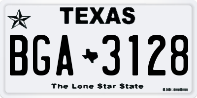TX license plate BGA3128