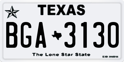 TX license plate BGA3130