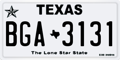 TX license plate BGA3131