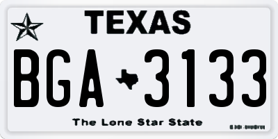 TX license plate BGA3133