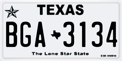TX license plate BGA3134