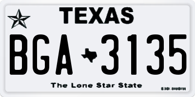 TX license plate BGA3135