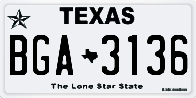TX license plate BGA3136