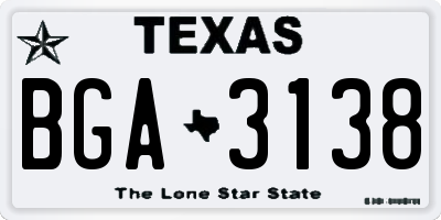 TX license plate BGA3138