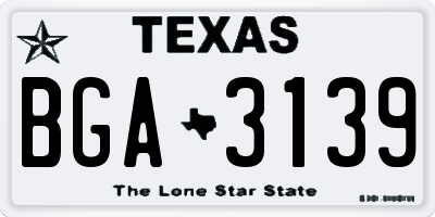 TX license plate BGA3139