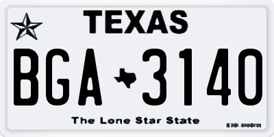 TX license plate BGA3140