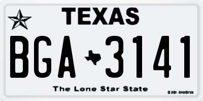 TX license plate BGA3141