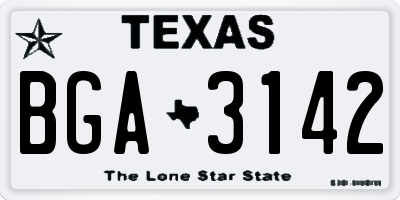 TX license plate BGA3142