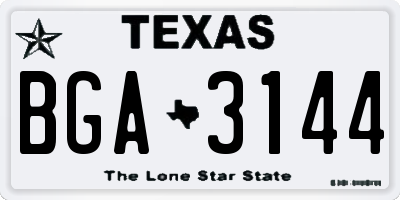 TX license plate BGA3144