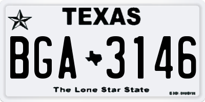 TX license plate BGA3146