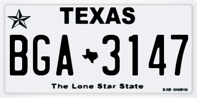 TX license plate BGA3147