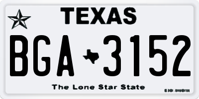 TX license plate BGA3152