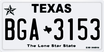TX license plate BGA3153