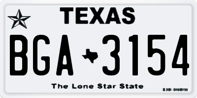 TX license plate BGA3154