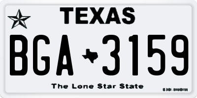 TX license plate BGA3159