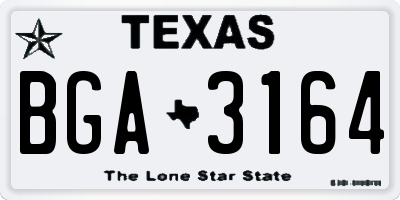 TX license plate BGA3164