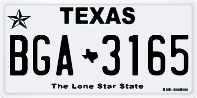 TX license plate BGA3165