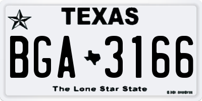 TX license plate BGA3166