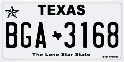 TX license plate BGA3168