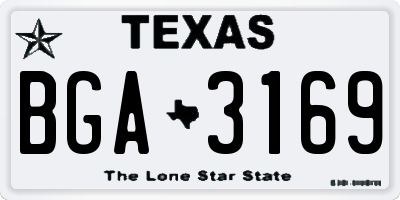 TX license plate BGA3169
