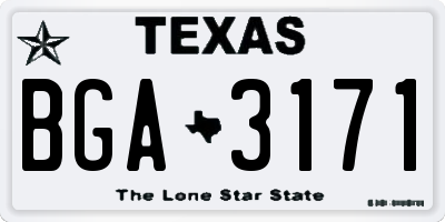 TX license plate BGA3171