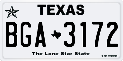 TX license plate BGA3172