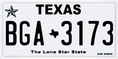 TX license plate BGA3173