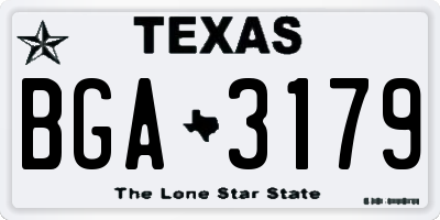 TX license plate BGA3179