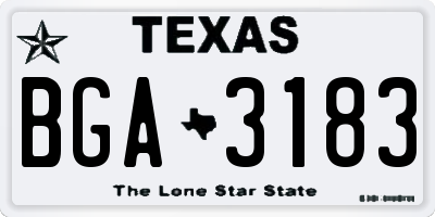 TX license plate BGA3183