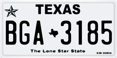 TX license plate BGA3185
