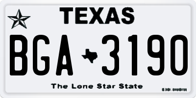 TX license plate BGA3190
