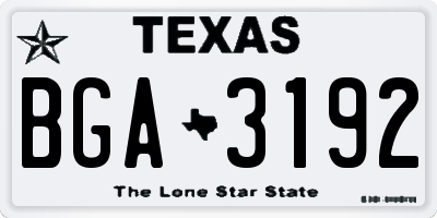 TX license plate BGA3192