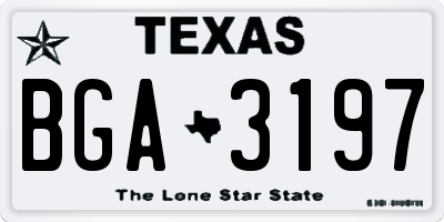 TX license plate BGA3197