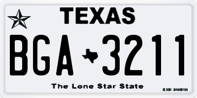 TX license plate BGA3211