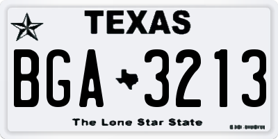 TX license plate BGA3213