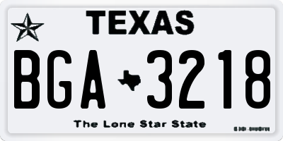 TX license plate BGA3218