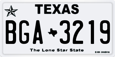 TX license plate BGA3219