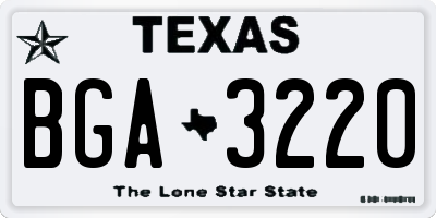 TX license plate BGA3220